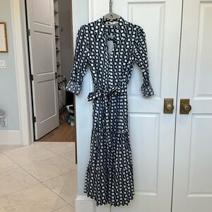 Boden navy and white dress (size 6)